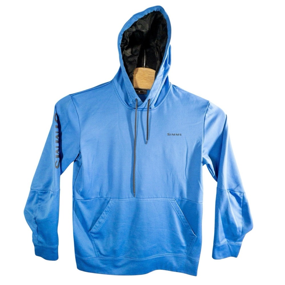 SIMMS Fishing Fleece Blue Hoodie Mens Medium Outdoors Gorpcore Camping Lake